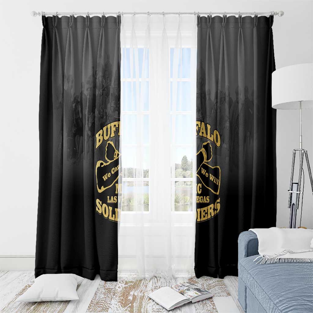 African American Buffalo Soldier Window Curtain We Can We Will - Black - Wonder Print Shop