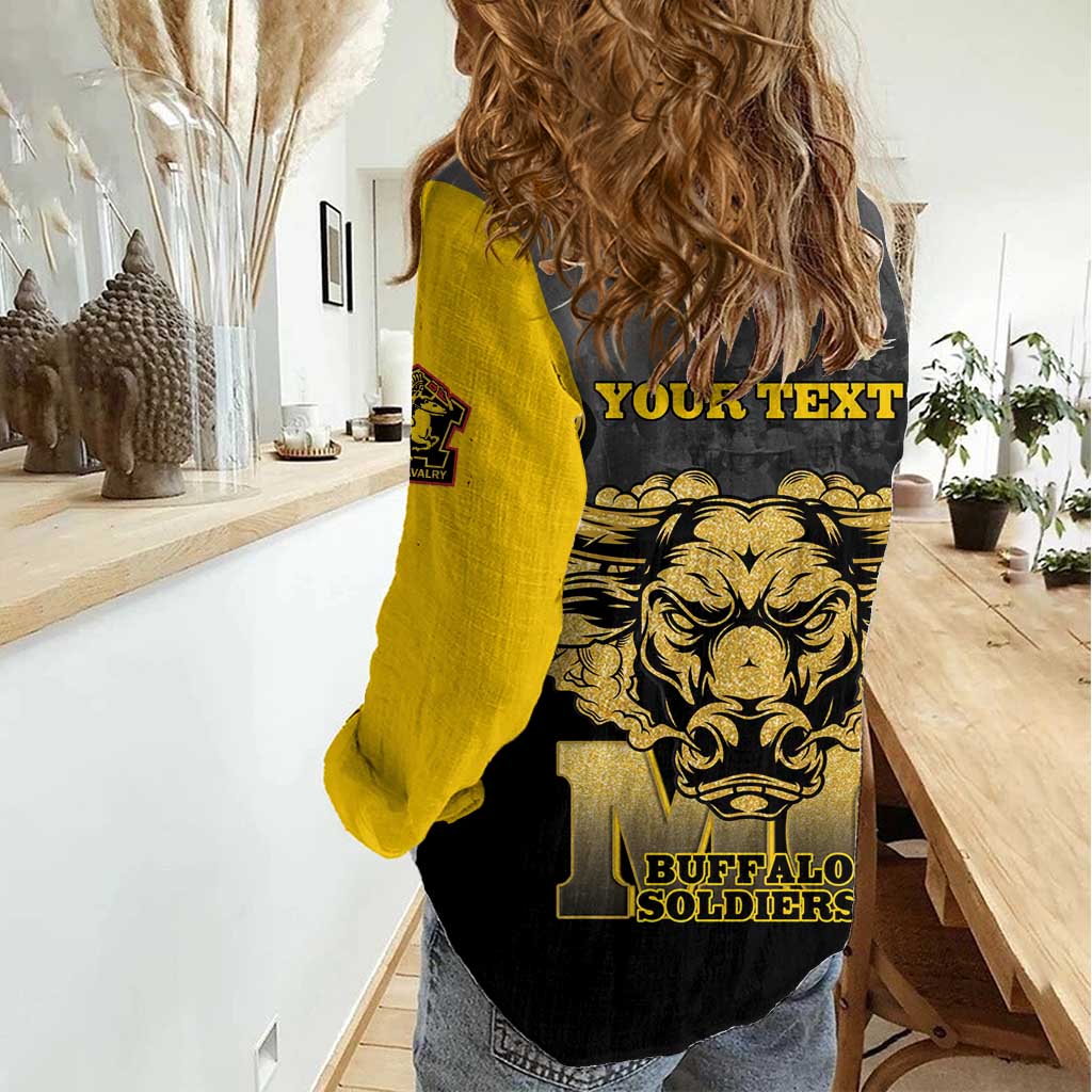 Personalized African American Buffalo Soldier Women Casual Shirt We Can We Will - Black - Wonder Print Shop