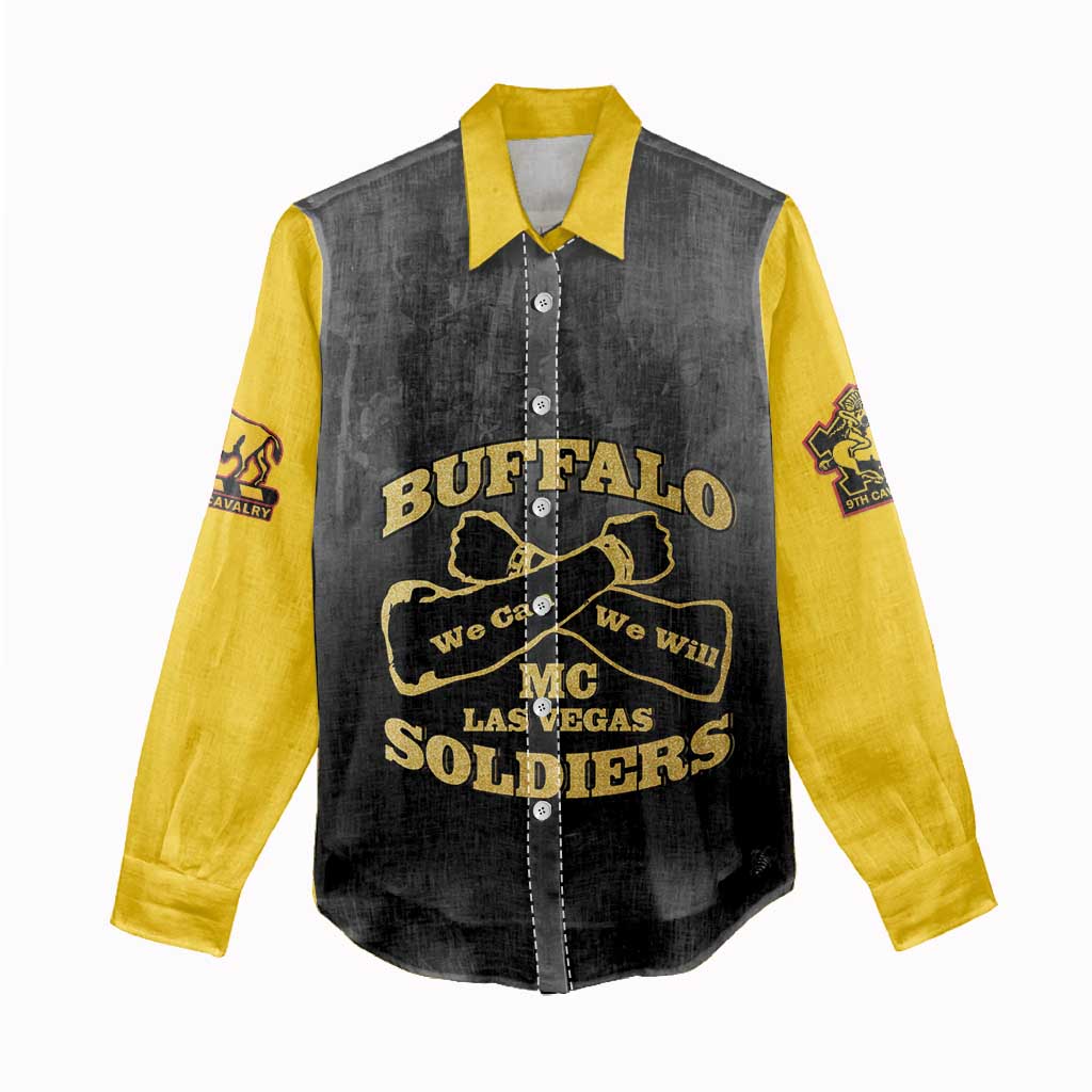 Personalized African American Buffalo Soldier Women Casual Shirt We Can We Will - Black - Wonder Print Shop