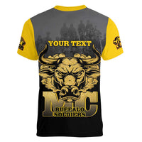 Personalized African American Buffalo Soldier Women V-Neck T-Shirt We Can We Will - Black - Wonder Print Shop