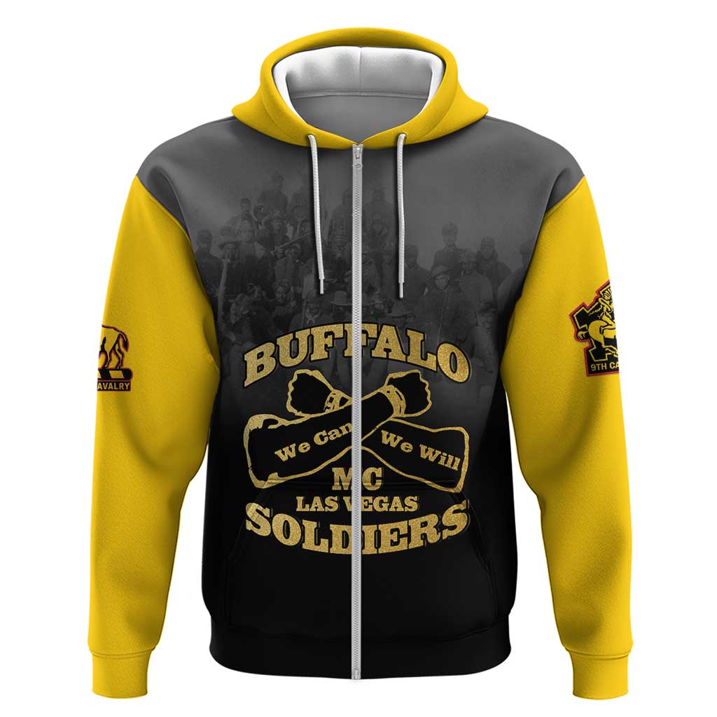 Personalized African American Buffalo Soldier Zip Hoodie We Can We Will - Black - Wonder Print Shop