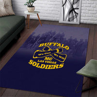 African American Buffalo Soldier Area Rug We Can We Will - Navy Blue - Wonder Print Shop