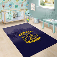 African American Buffalo Soldier Area Rug We Can We Will - Navy Blue - Wonder Print Shop