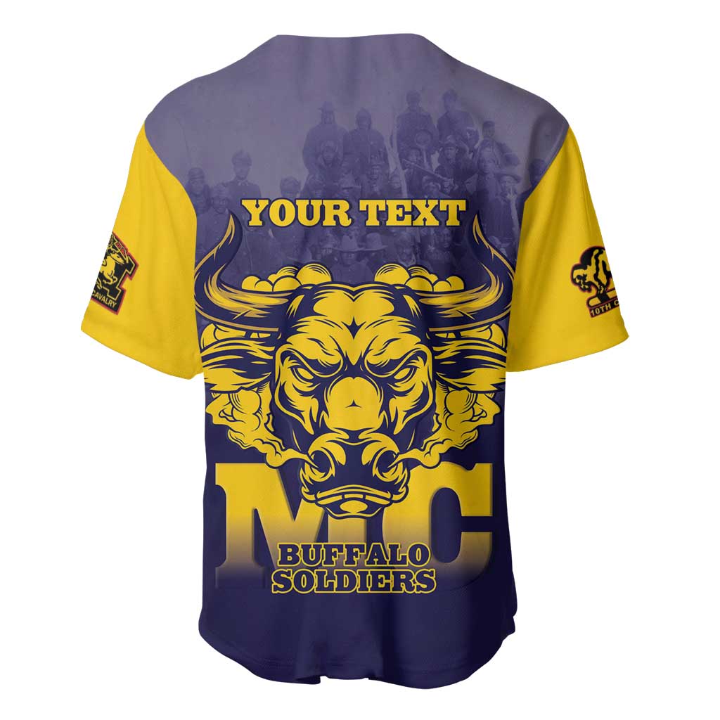Personalized African American Buffalo Soldier Baseball Jersey We Can We Will - Navy Blue - Wonder Print Shop