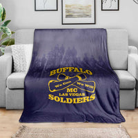 African American Buffalo Soldier Blanket We Can We Will - Navy Blue - Wonder Print Shop
