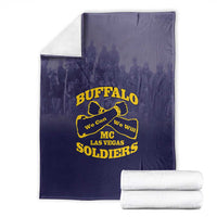 African American Buffalo Soldier Blanket We Can We Will - Navy Blue - Wonder Print Shop