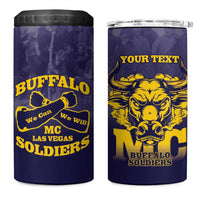 Personalized African American Buffalo Soldier 4 in 1 Can Cooler Tumbler We Can We Will - Navy Blue - Wonder Print Shop