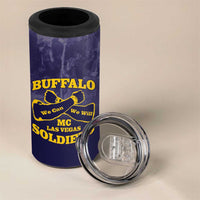 Personalized African American Buffalo Soldier 4 in 1 Can Cooler Tumbler We Can We Will - Navy Blue - Wonder Print Shop