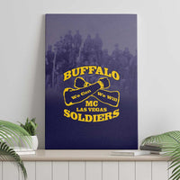 African American Buffalo Soldier Canvas Wall Art We Can We Will - Navy Blue - Wonder Print Shop