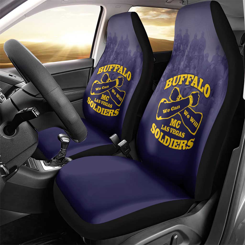 African American Buffalo Soldier Car Seat Cover We Can We Will - Navy Blue - Wonder Print Shop