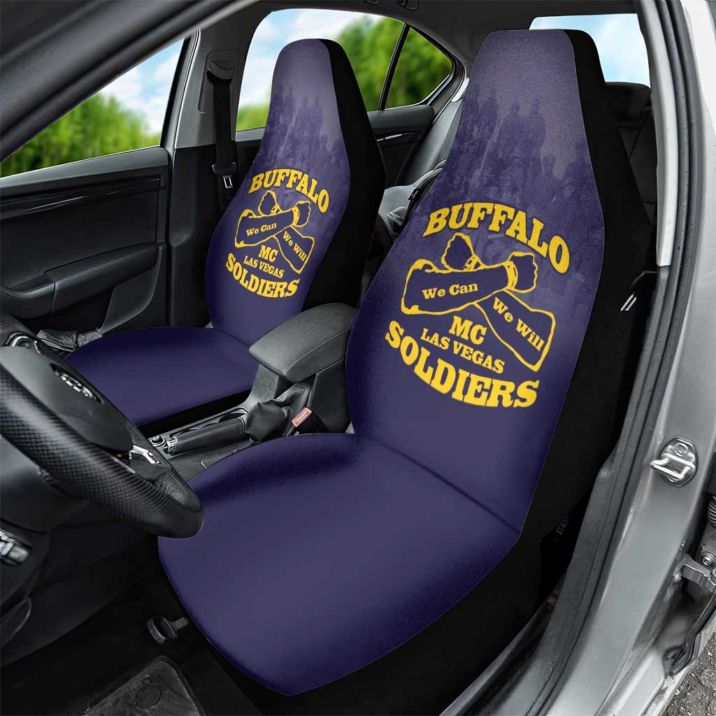 African American Buffalo Soldier Car Seat Cover We Can We Will - Navy Blue - Wonder Print Shop