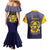 Personalized African American Buffalo Soldier Couples Matching Mermaid Dress and Hawaiian Shirt We Can We Will - Navy Blue - Wonder Print Shop