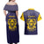 Personalized African American Buffalo Soldier Couples Matching Off Shoulder Maxi Dress and Hawaiian Shirt We Can We Will - Navy Blue - Wonder Print Shop