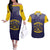 Personalized African American Buffalo Soldier Couples Matching Off The Shoulder Long Sleeve Dress and Hawaiian Shirt We Can We Will - Navy Blue - Wonder Print Shop