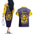 Personalized African American Buffalo Soldier Couples Matching Off The Shoulder Long Sleeve Dress and Hawaiian Shirt We Can We Will - Navy Blue - Wonder Print Shop
