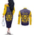Personalized African American Buffalo Soldier Couples Matching Off The Shoulder Long Sleeve Dress and Long Sleeve Button Shirt We Can We Will - Navy Blue - Wonder Print Shop