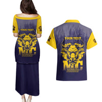 Personalized African American Buffalo Soldier Couples Matching Puletasi and Hawaiian Shirt We Can We Will - Navy Blue - Wonder Print Shop