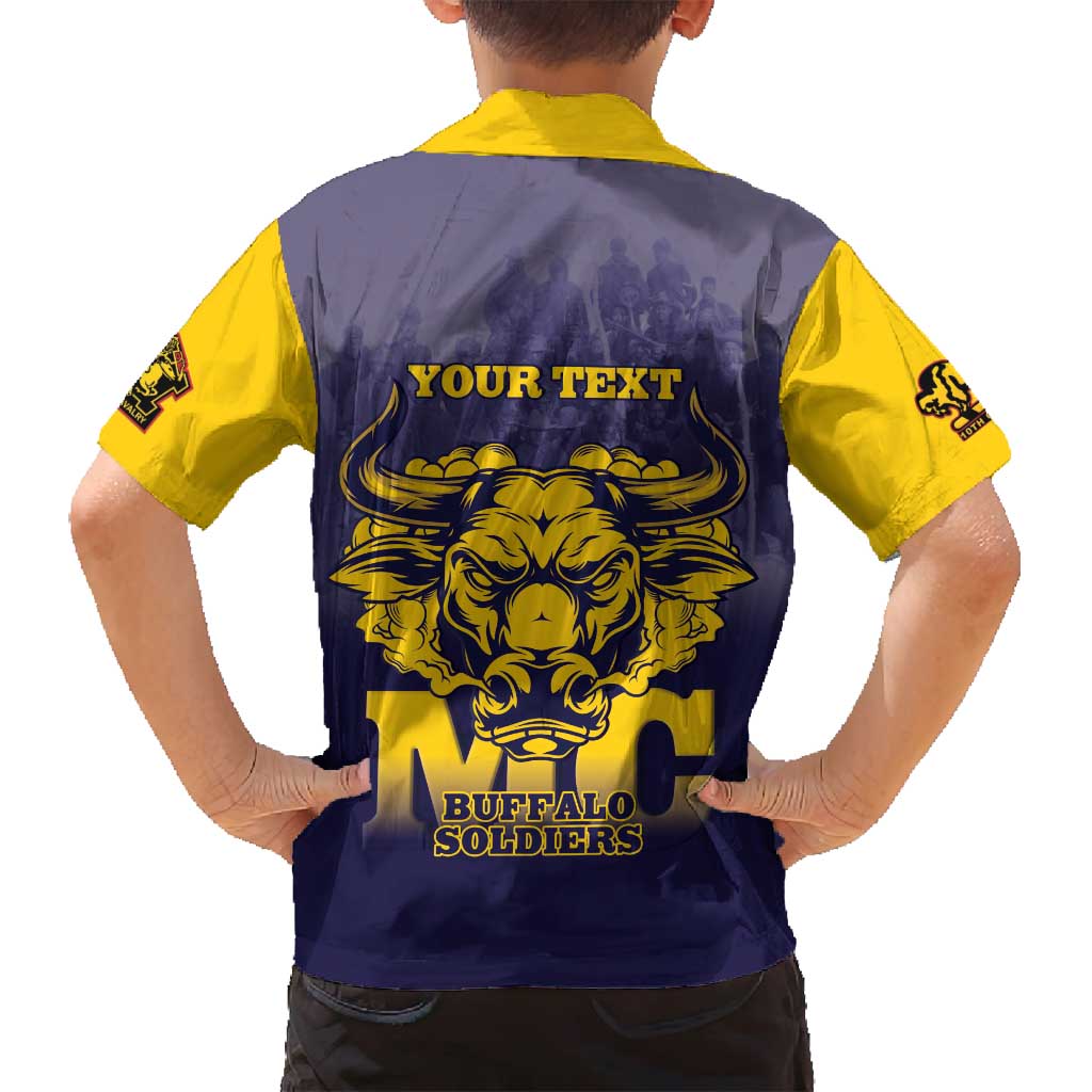 Personalized African American Buffalo Soldier Family Matching Long Sleeve Bodycon Dress and Hawaiian Shirt We Can We Will - Navy Blue - Wonder Print Shop