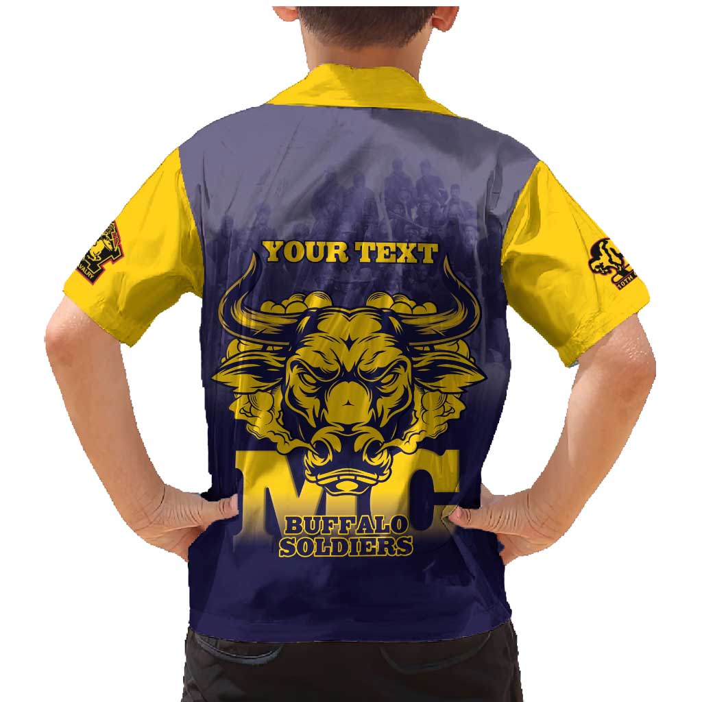 Personalized African American Buffalo Soldier Family Matching Mermaid Dress and Hawaiian Shirt We Can We Will - Navy Blue - Wonder Print Shop