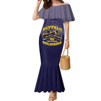 Personalized African American Buffalo Soldier Family Matching Mermaid Dress and Hawaiian Shirt We Can We Will - Navy Blue - Wonder Print Shop