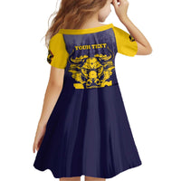 Personalized African American Buffalo Soldier Family Matching Off The Shoulder Long Sleeve Dress and Hawaiian Shirt We Can We Will - Navy Blue - Wonder Print Shop