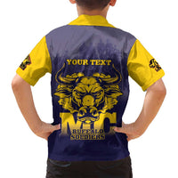 Personalized African American Buffalo Soldier Family Matching Off Shoulder Maxi Dress and Hawaiian Shirt We Can We Will - Navy Blue - Wonder Print Shop
