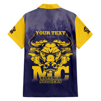 Personalized African American Buffalo Soldier Family Matching Off Shoulder Maxi Dress and Hawaiian Shirt We Can We Will - Navy Blue - Wonder Print Shop