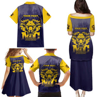 Personalized African American Buffalo Soldier Family Matching Puletasi and Hawaiian Shirt We Can We Will - Navy Blue - Wonder Print Shop