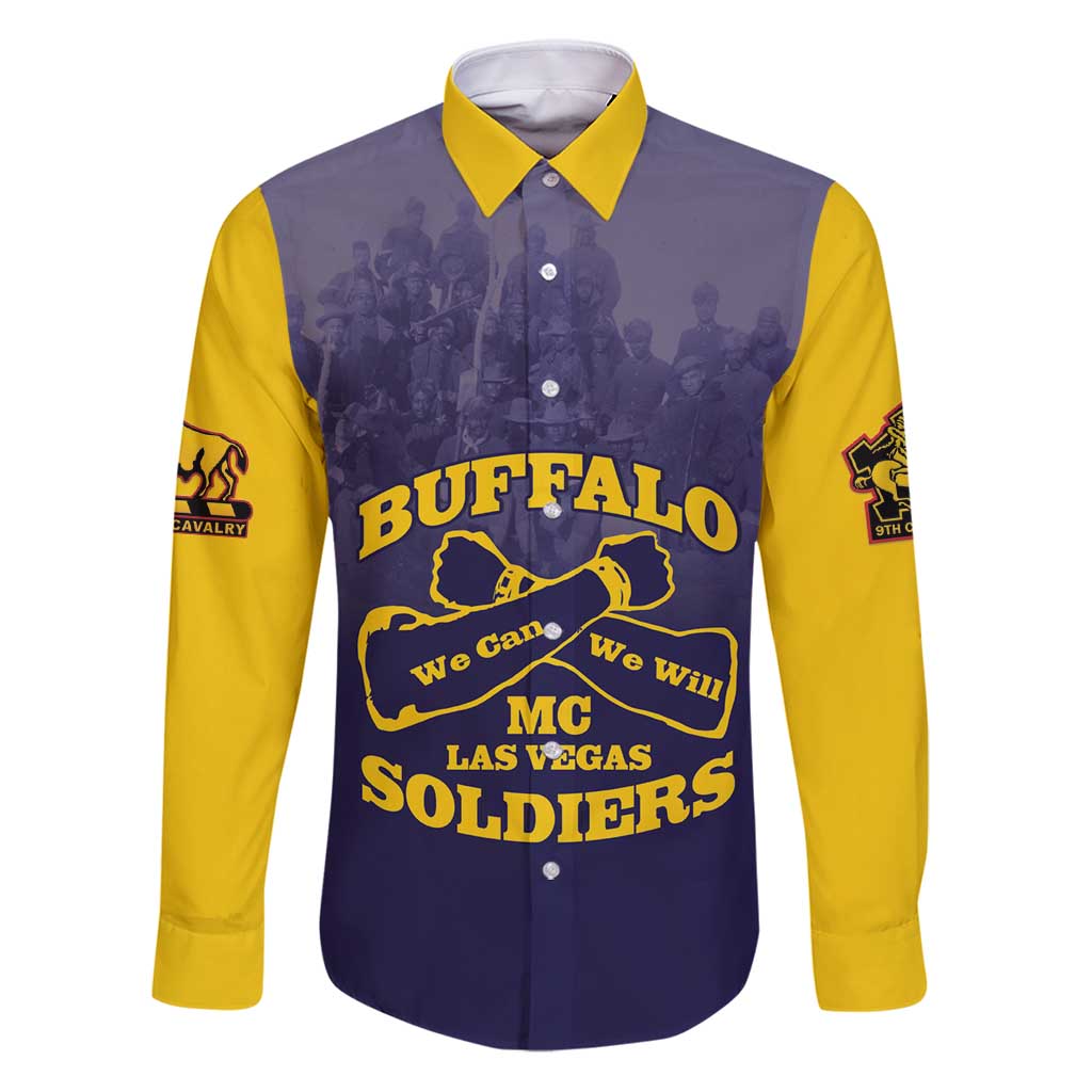 Personalized African American Buffalo Soldier Family Matching Puletasi and Hawaiian Shirt We Can We Will - Navy Blue - Wonder Print Shop