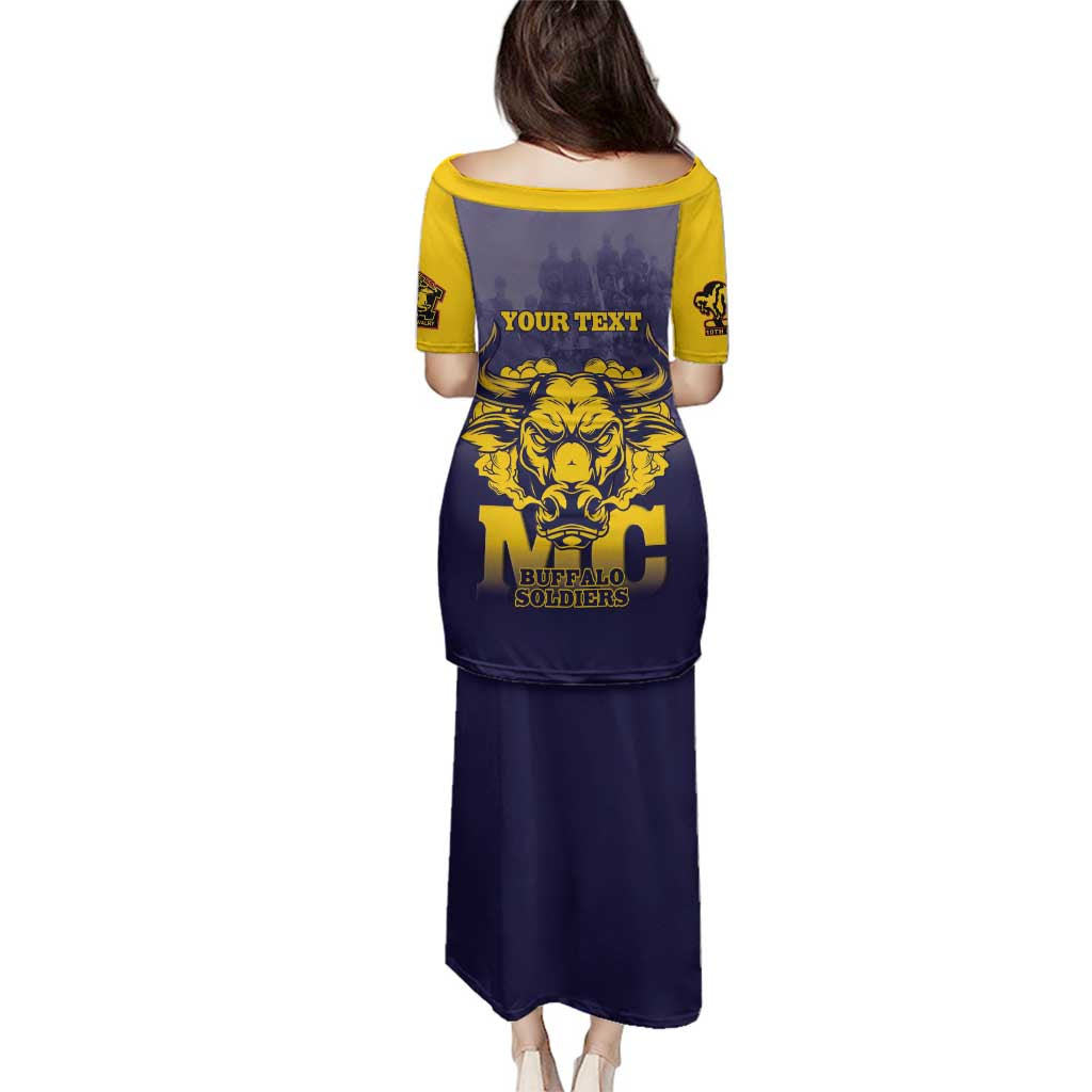 Personalized African American Buffalo Soldier Family Matching Puletasi and Hawaiian Shirt We Can We Will - Navy Blue - Wonder Print Shop