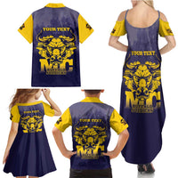 Personalized African American Buffalo Soldier Family Matching Summer Maxi Dress and Hawaiian Shirt We Can We Will - Navy Blue - Wonder Print Shop