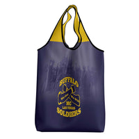 African American Buffalo Soldier Grocery Bag We Can We Will - Navy Blue - Wonder Print Shop