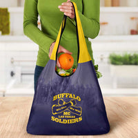 African American Buffalo Soldier Grocery Bag We Can We Will - Navy Blue - Wonder Print Shop