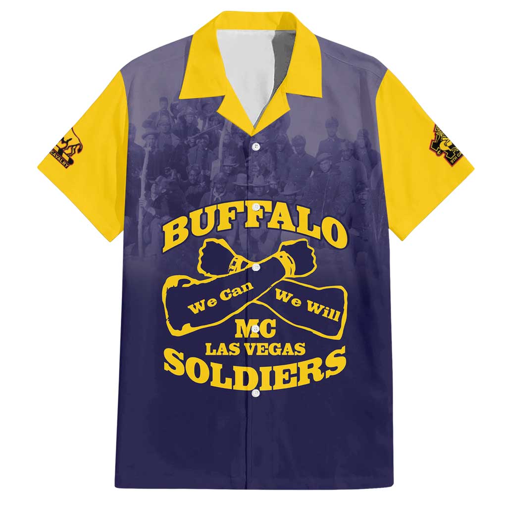 Personalized African American Buffalo Soldier Hawaiian Shirt We Can We Will - Navy Blue - Wonder Print Shop