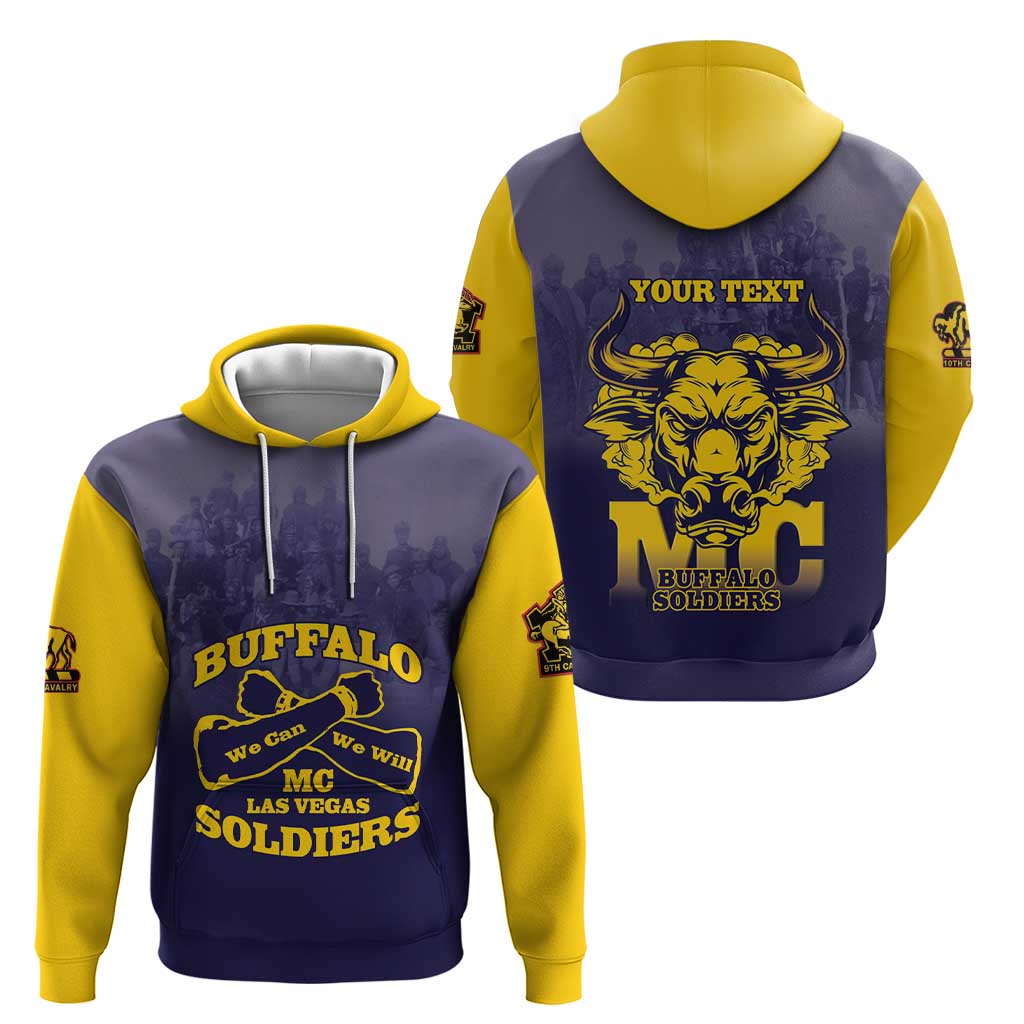 Personalized African American Buffalo Soldier Hoodie We Can We Will - Navy Blue - Wonder Print Shop