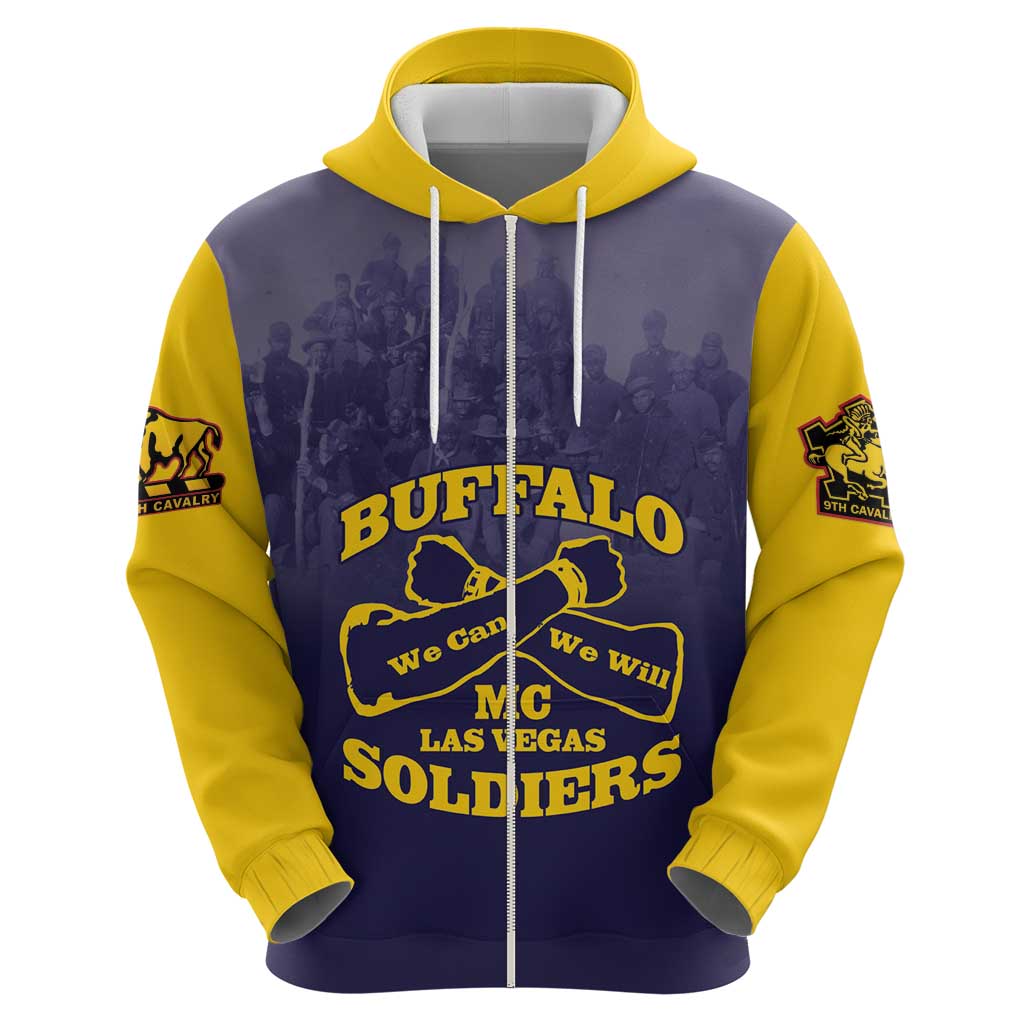 Personalized African American Buffalo Soldier Hoodie We Can We Will - Navy Blue - Wonder Print Shop