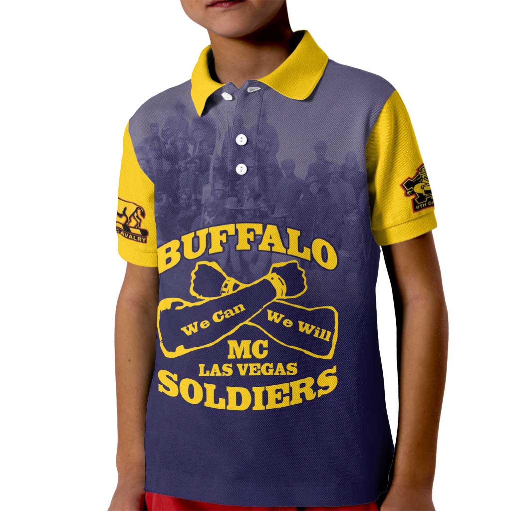 Personalized African American Buffalo Soldier Kid Polo Shirt We Can We Will - Navy Blue - Wonder Print Shop