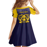 Personalized African American Buffalo Soldier Kid Short Sleeve Dress We Can We Will - Navy Blue - Wonder Print Shop