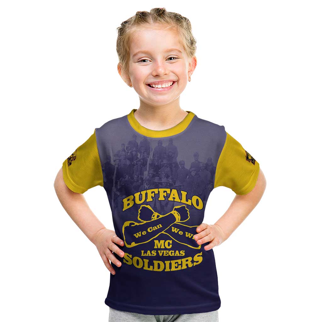 Personalized African American Buffalo Soldier Kid T Shirt We Can We Will - Navy Blue - Wonder Print Shop