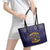 African American Buffalo Soldier Leather Tote Bag We Can We Will - Navy Blue - Wonder Print Shop