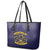 African American Buffalo Soldier Leather Tote Bag We Can We Will - Navy Blue - Wonder Print Shop