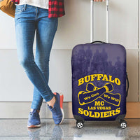 African American Buffalo Soldier Luggage Cover We Can We Will - Navy Blue - Wonder Print Shop