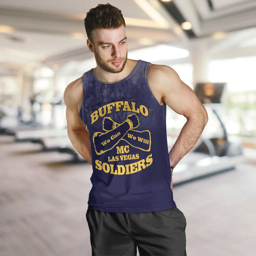 Personalized African American Buffalo Soldier Men Tank Top We Can We Will - Navy Blue - Wonder Print Shop