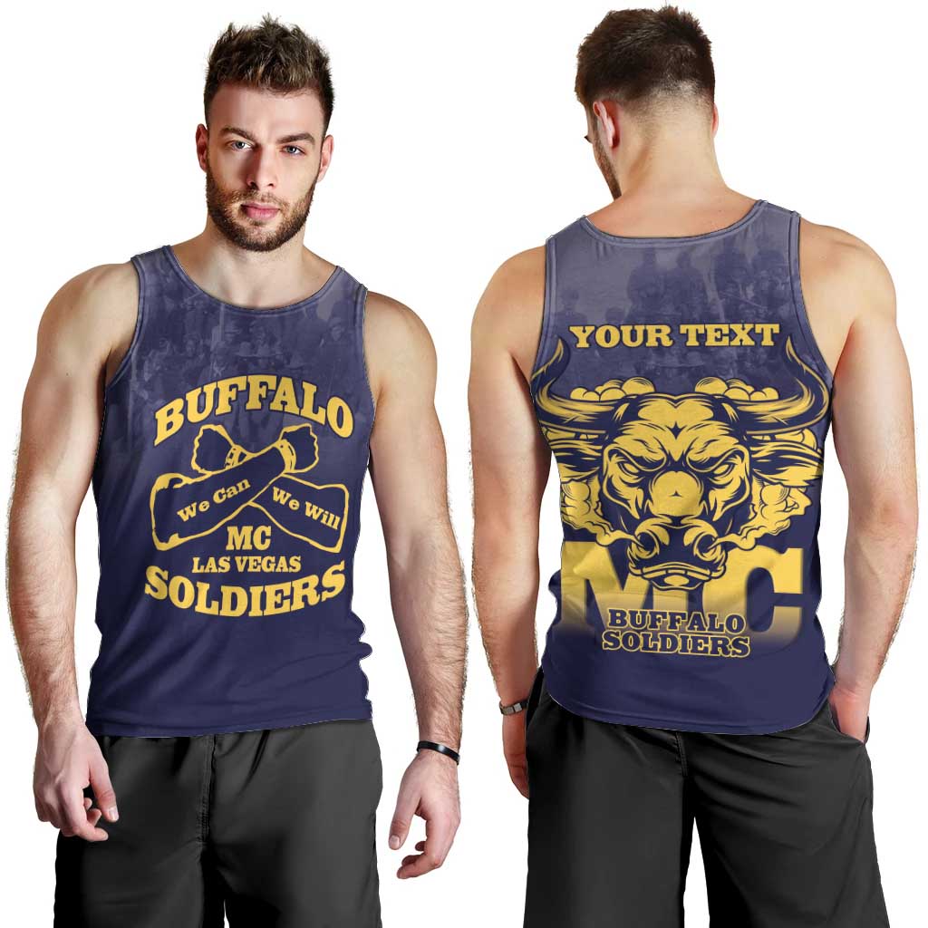 Personalized African American Buffalo Soldier Men Tank Top We Can We Will - Navy Blue - Wonder Print Shop