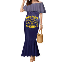 Personalized African American Buffalo Soldier Mermaid Dress We Can We Will - Navy Blue - Wonder Print Shop