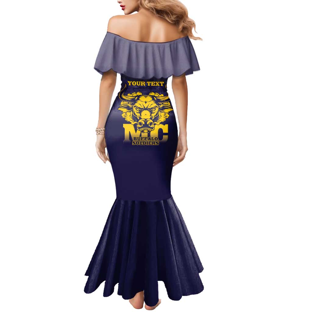 Personalized African American Buffalo Soldier Mermaid Dress We Can We Will - Navy Blue - Wonder Print Shop