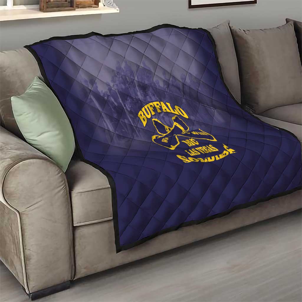 African American Buffalo Soldier Quilt We Can We Will - Navy Blue - Wonder Print Shop