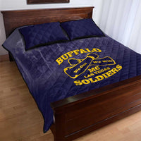African American Buffalo Soldier Quilt Bed Set We Can We Will - Navy Blue - Wonder Print Shop