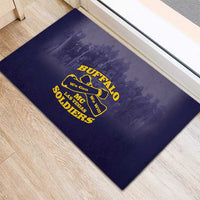 African American Buffalo Soldier Rubber Doormat We Can We Will - Navy Blue - Wonder Print Shop