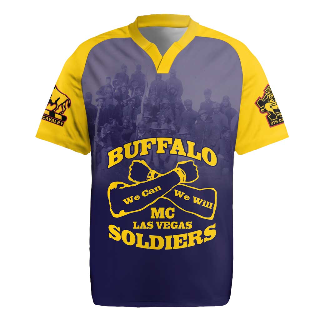 Personalized African American Buffalo Soldier Rugby Jersey We Can We Will - Navy Blue - Wonder Print Shop